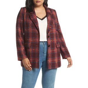 Halogen Plaid Tweed Blazer
